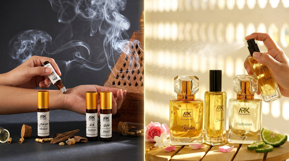 Buy Daheem, Kashir, and Faris best long lasting Eau De Parfum for men in Pakistan. Premium luxury fragrances and signature scents by ARK Fragrances.