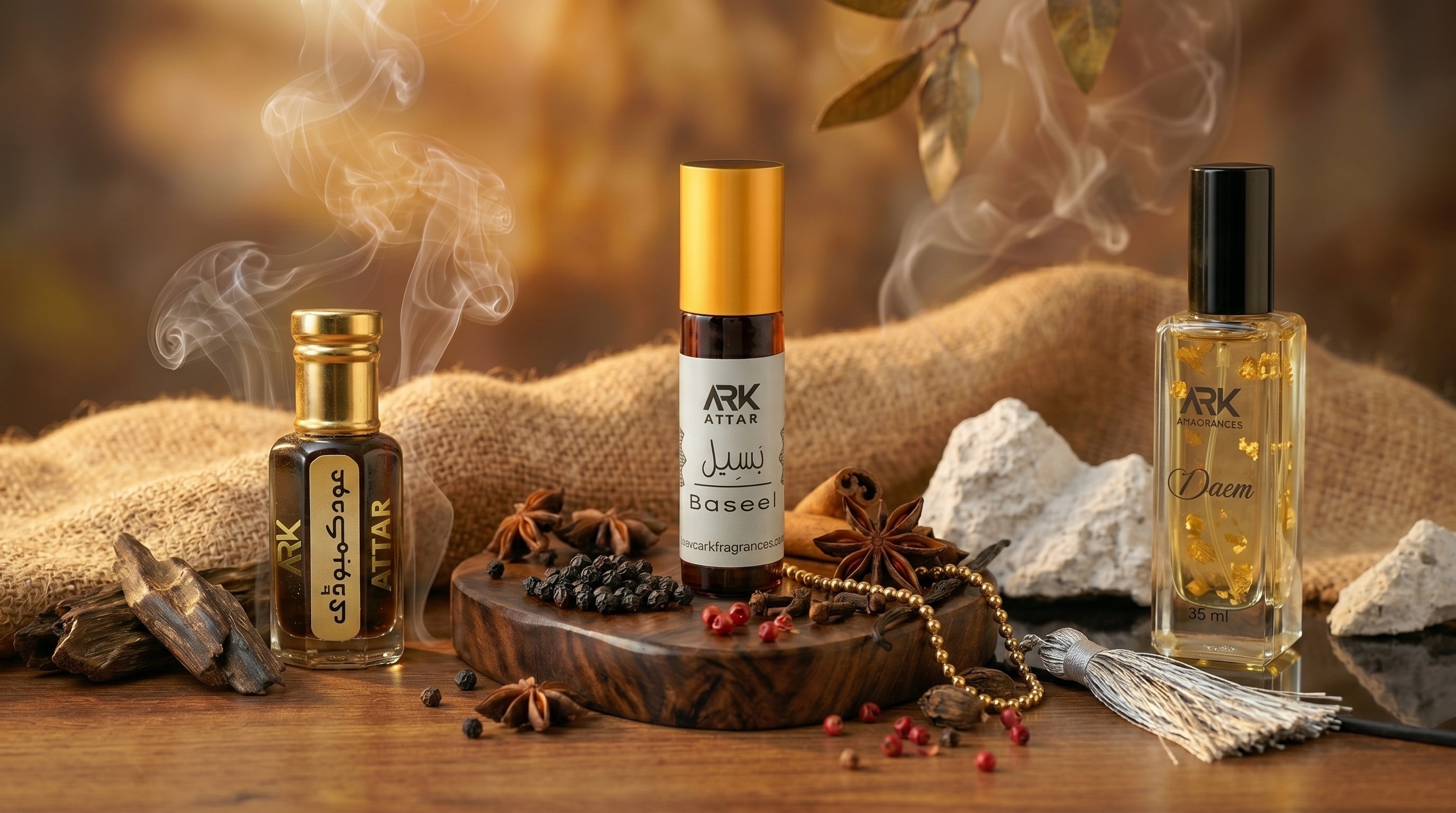 Authentic Oud and premium Eau de Parfum in Pakistan, best long lasting men's fragrances, luxury Arabic perfumes, Kashir and Daheem by ARK Fragrances.