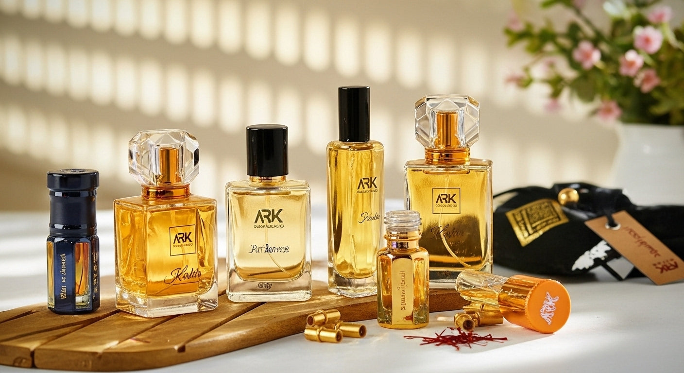 ARK Fragrances premium attar and perfume collection for office, weddings, and Jummah occasions in Pakistan.