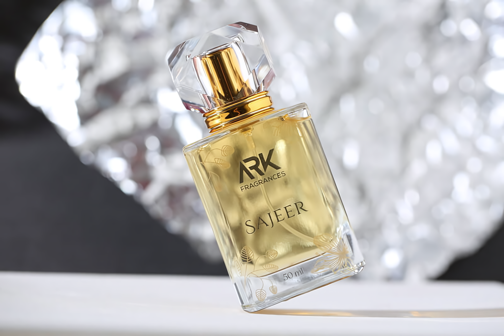 Sajeer 35ml pocket-friendly travel size Eau De Parfum by ARK Fragrances featuring a bold and spicy scent profile perfect for Pakistan's hot summer and outdoor events in Karachi and Lahore.