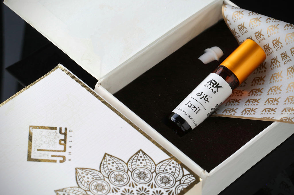 Jazil Attar by ARK Fragrances 6ml premium concentrated perfume oil. Best selling branded fragrance luxury gift set long lasting organic scent alcohol free natural musk oud for men and women. We offer premium attar in Karachi, original scent in Lahore, top quality perfume in Islamabad, and fast delivery in Rawalpindi Multan Peshawar Gujranwala Hyderabad Quetta and all over Pakistan