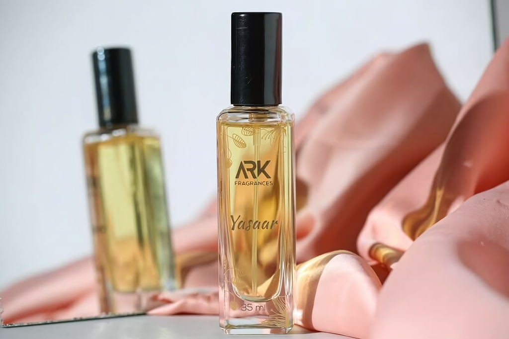 Yasaar 35ml Eau de Parfum by ARK Fragrances - the top-rated daily wear perfume for women in Pakistan. Non-staining formula safe for lawn and silk suits, with 12+ hours longevity even in humid weather. Shop online for the most authentic and affordable luxury scents in Karachi, Lahore, and Islamabad. Premium quality scent for the modern Pakistani woman.