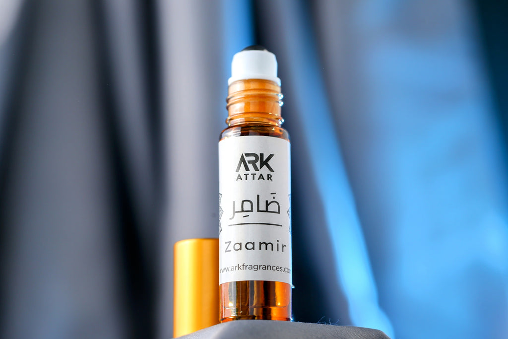 Zaamir Attar by ARK Fragrances 6ml premium concentrated perfume oil. A refreshing blend of Citrus Musk and soft Floral notes perfect for daily wear. We offer this best selling fresh scent in Karachi, original perfume in Lahore, luxury attar in Islamabad, and fast delivery in Rawalpindi Multan Peshawar Gujranwala Hyderabad Quetta and all over Pakistan