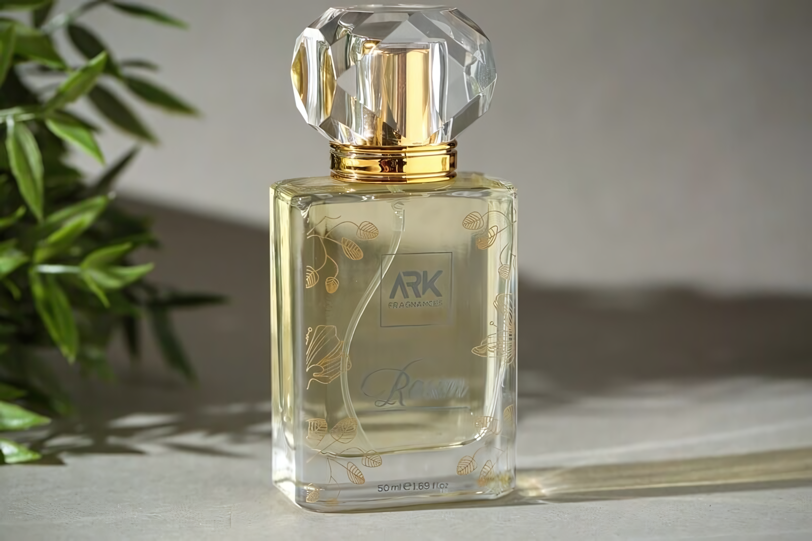 A close-up shot of the luxurious Rasim perfume bottle, the ultimate signature scent for the modern gentleman who prefers decent, non-alcoholic feeling, and high-quality fragrances that define class and elegance.